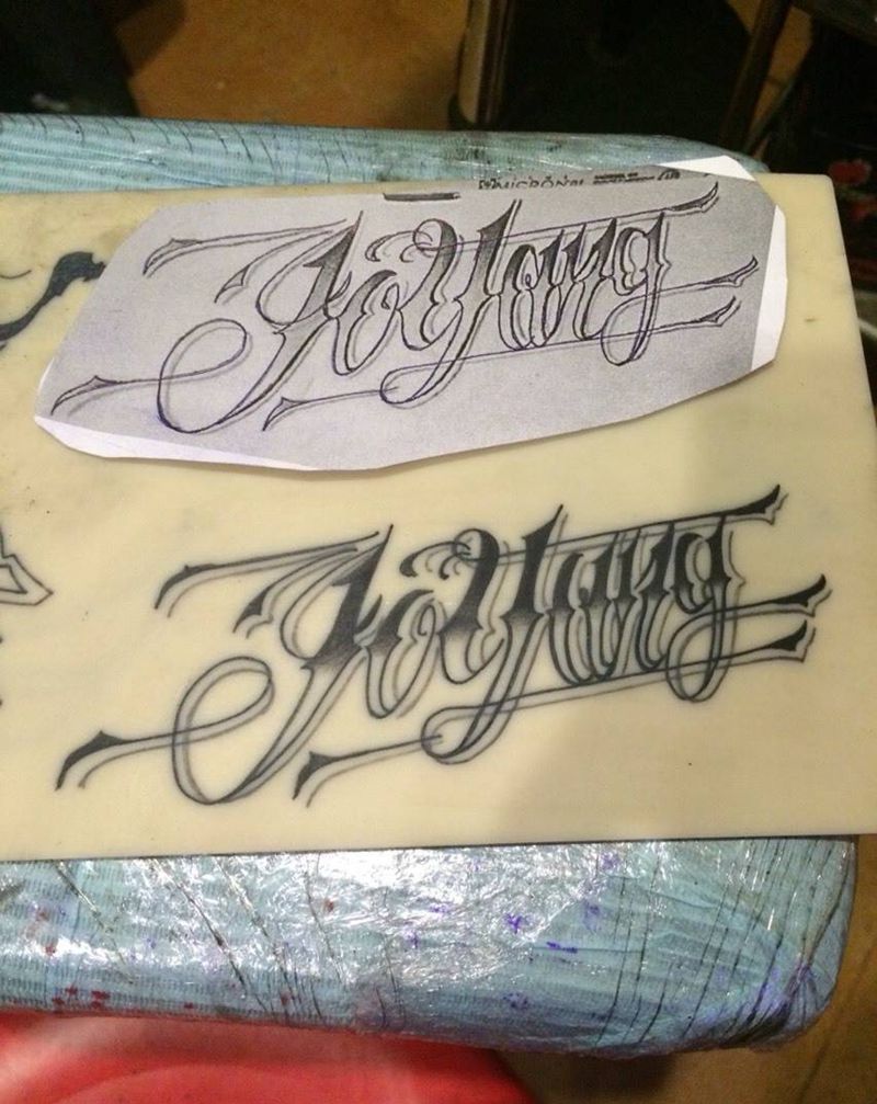 花体练习纹身图片_字符纹身图案