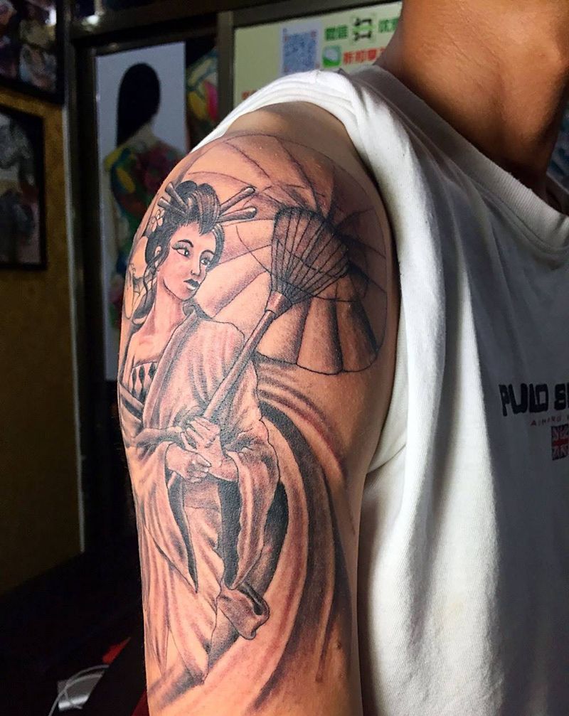 日本艺妓纹身图片