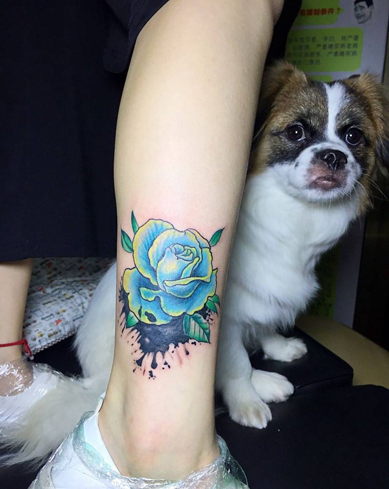 遮盖旧纹身！纹身图片_插画手稿脚部清新植物纹身图案