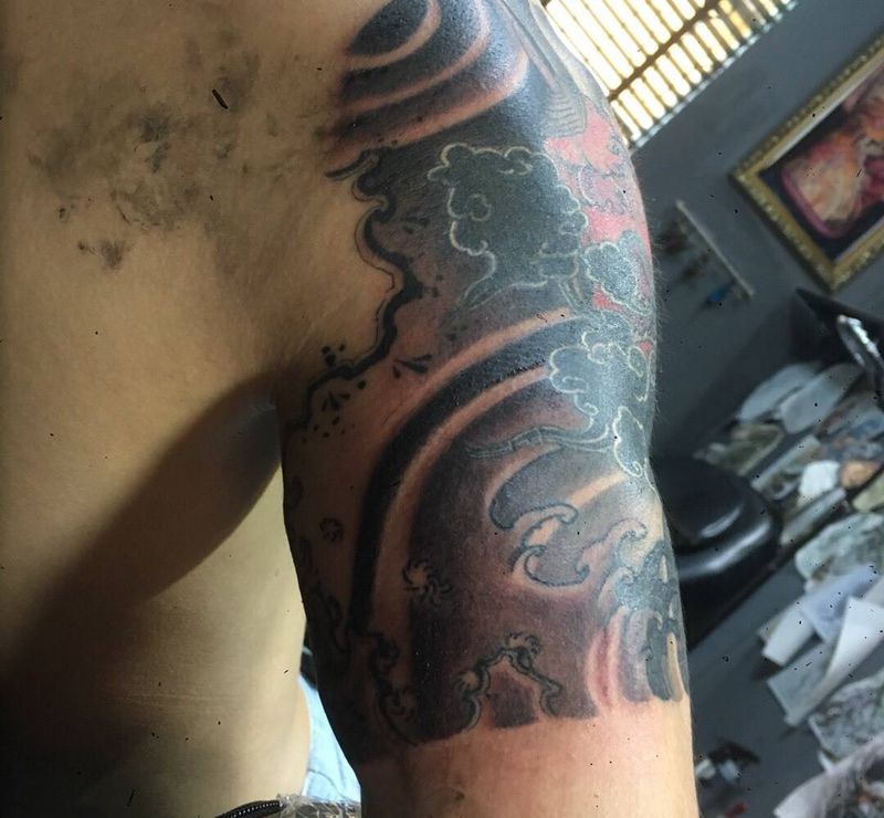 大臂局部纹身图片