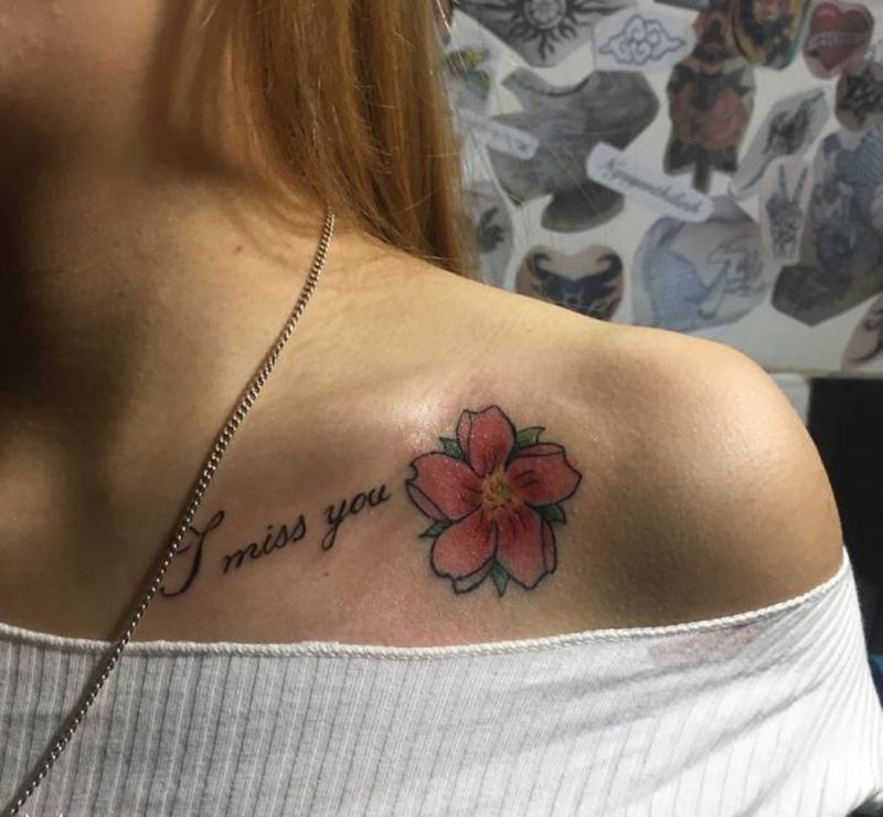 fia纹身图片_成品肩部清新静物植物纹身图案