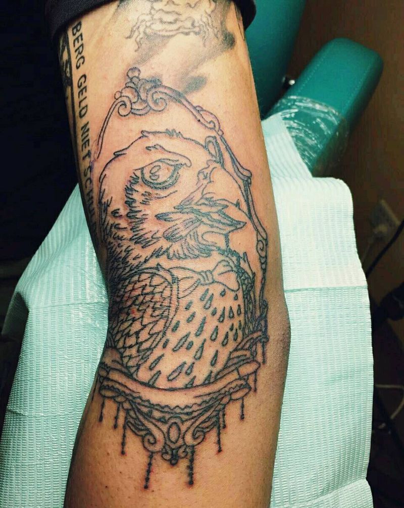 鹰头(未完成)纹身图片_手臂欧美动物纹身图案