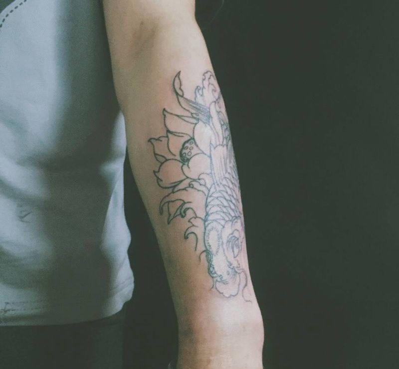 线～纹身图片_手臂传统动物纹身图案