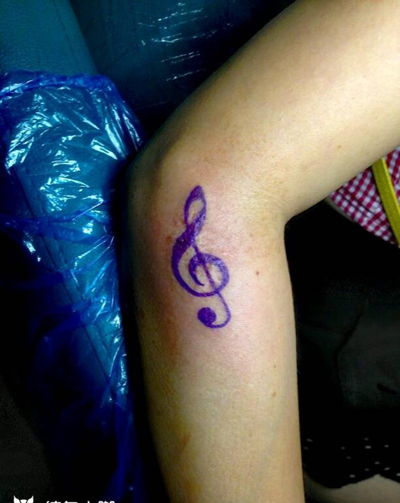 音符+遮盖疤痕纹身图片_手臂清新几何覆盖成品纹身图案