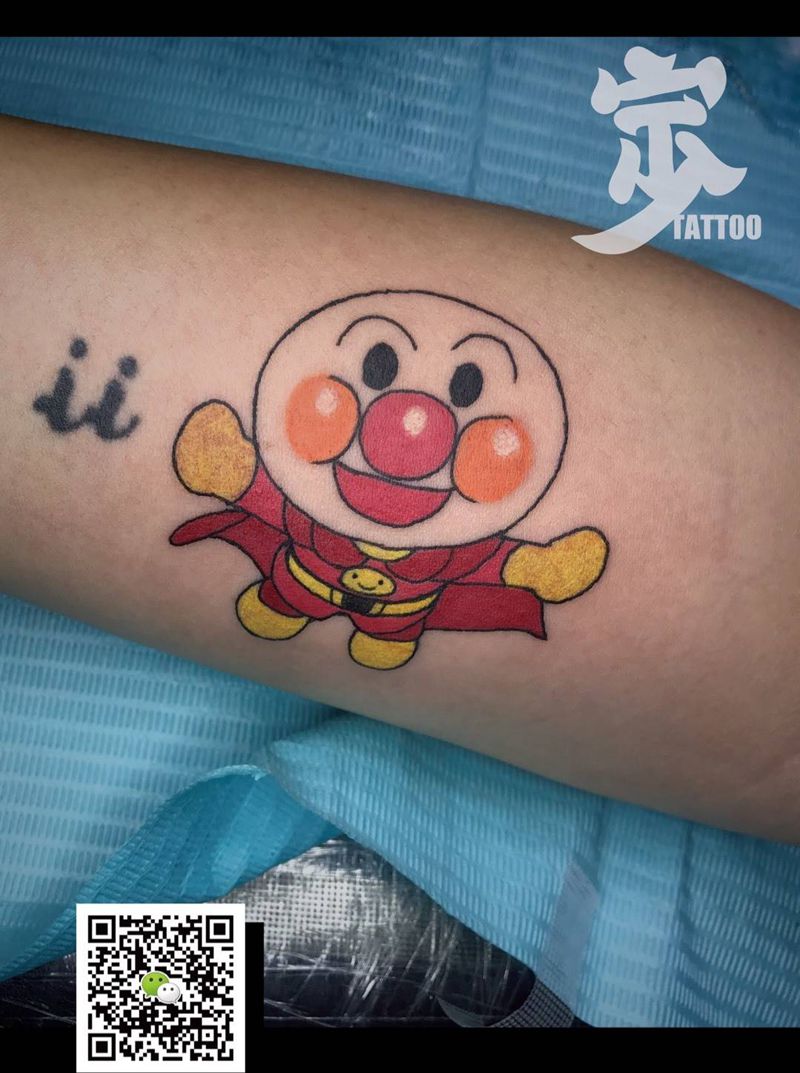 面包超人纹身图片_手臂New School卡通宁少Tattoo纹身图案