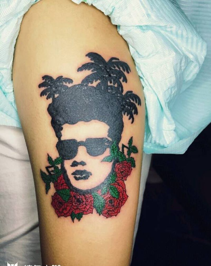 偶像Bruno Mars纹身图片_手臂欧美人物原创成品纹身图案