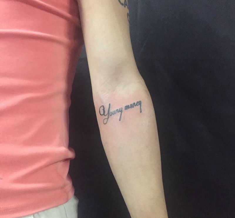 英文纹身图片_成品手臂清新纹身图案