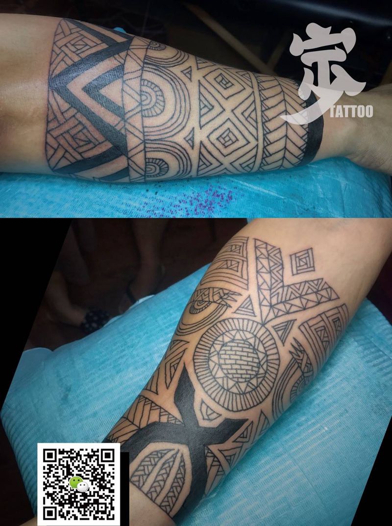 纯手绘创作图腾纹身图片_手臂图腾宁少Tattoo纹身图案