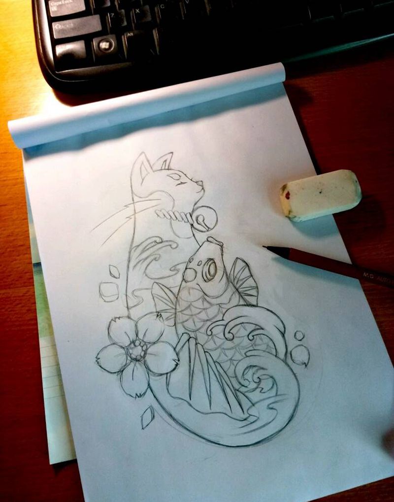 帮朋友设计个纹身图纹身图片_传统动物原创手稿纹身图案