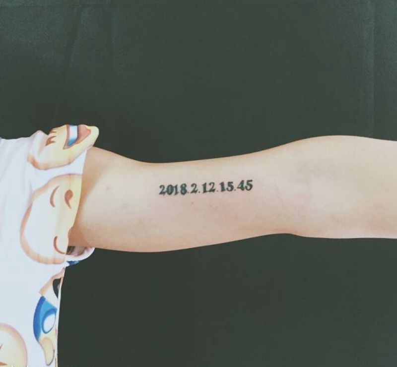 数字纹身图片_成品手臂清新字符纹身图案