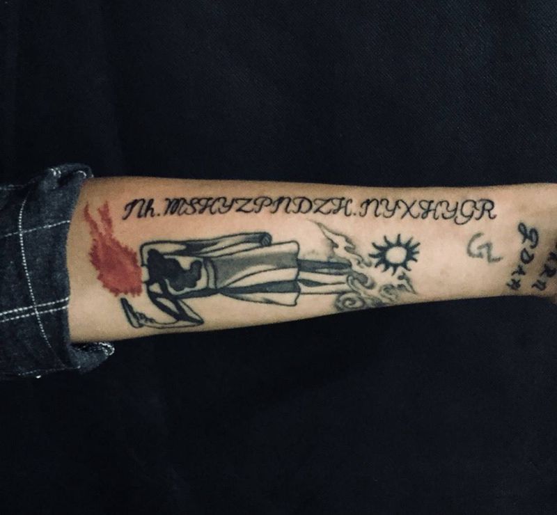 英文纹身图片_成品手臂清新字符纹身图案