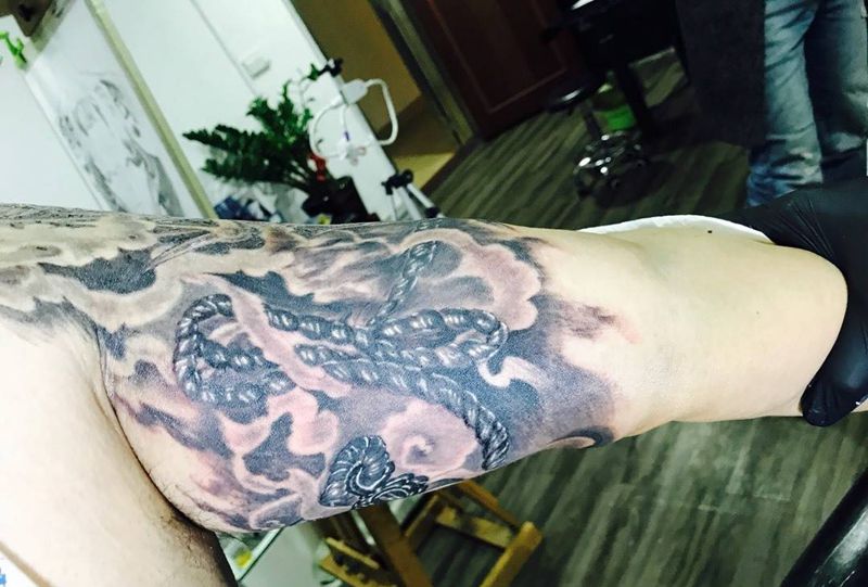 不动明王的局部纹身图片