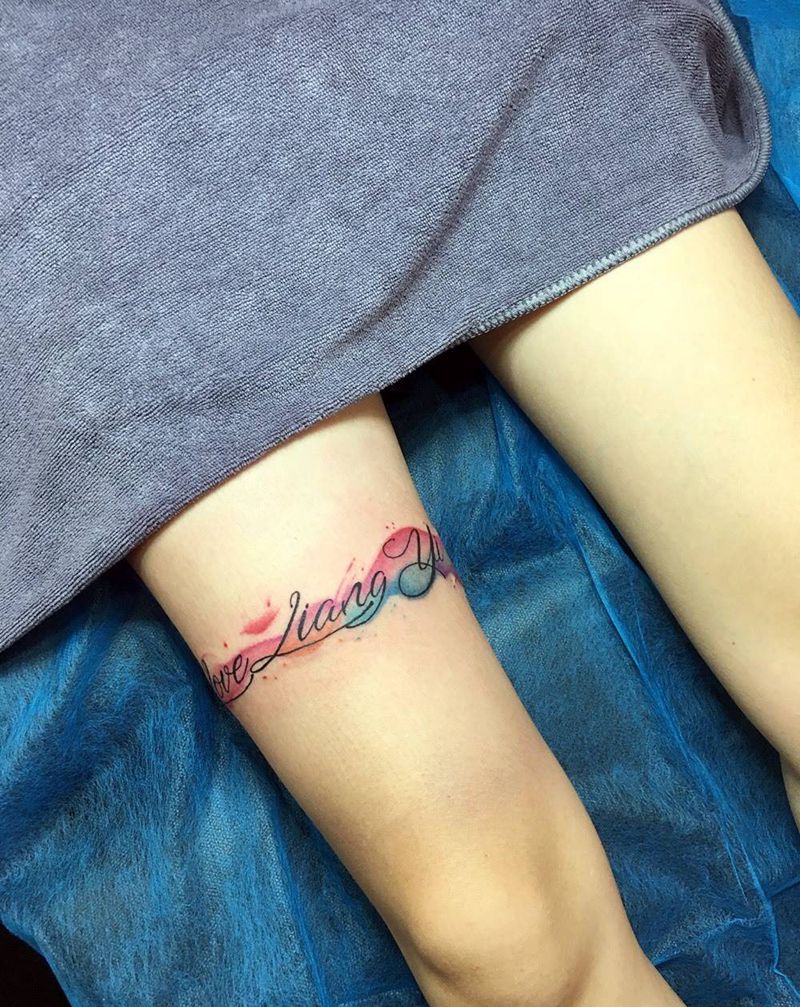 水彩英文纹身图片