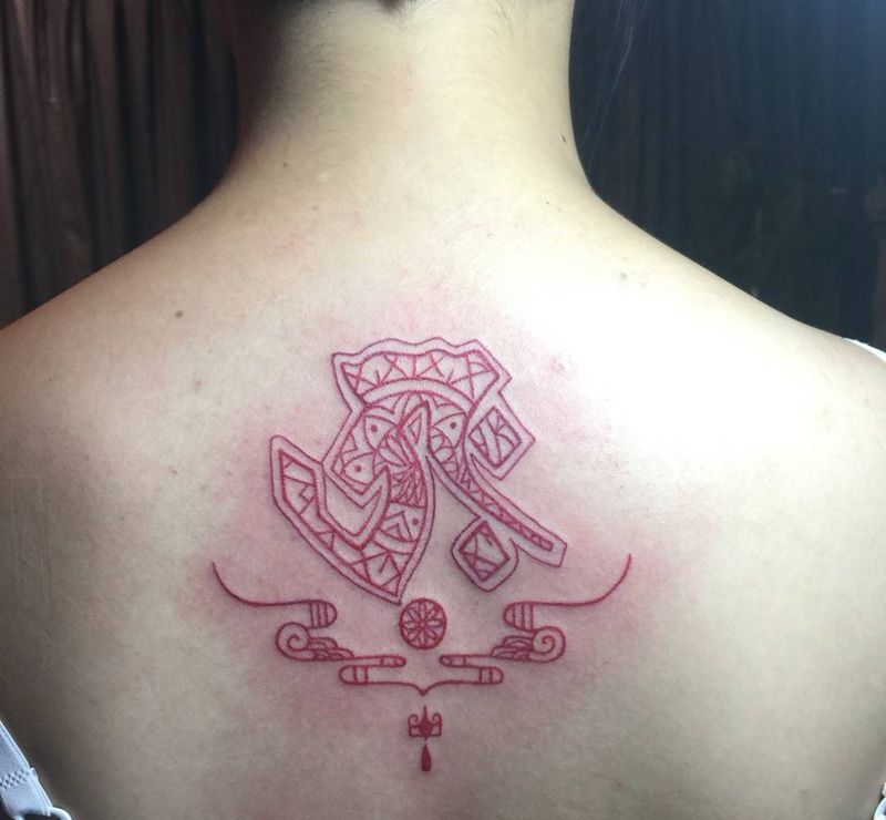 客人自带虚空臧菩萨梵文纹身图片