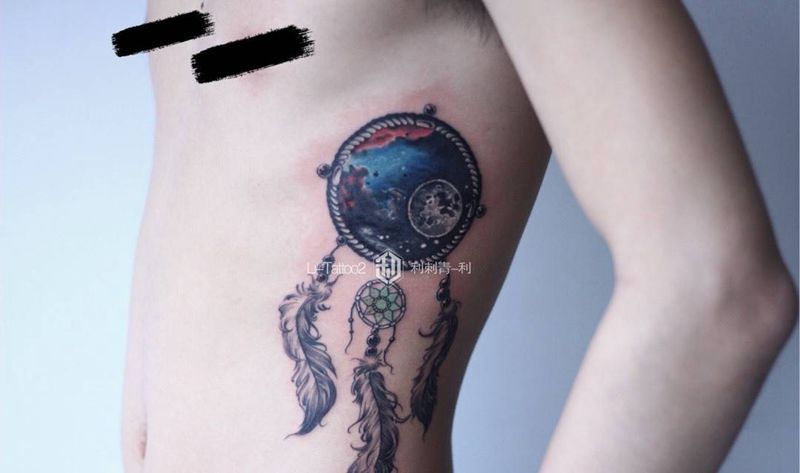 捕梦网纹身图片