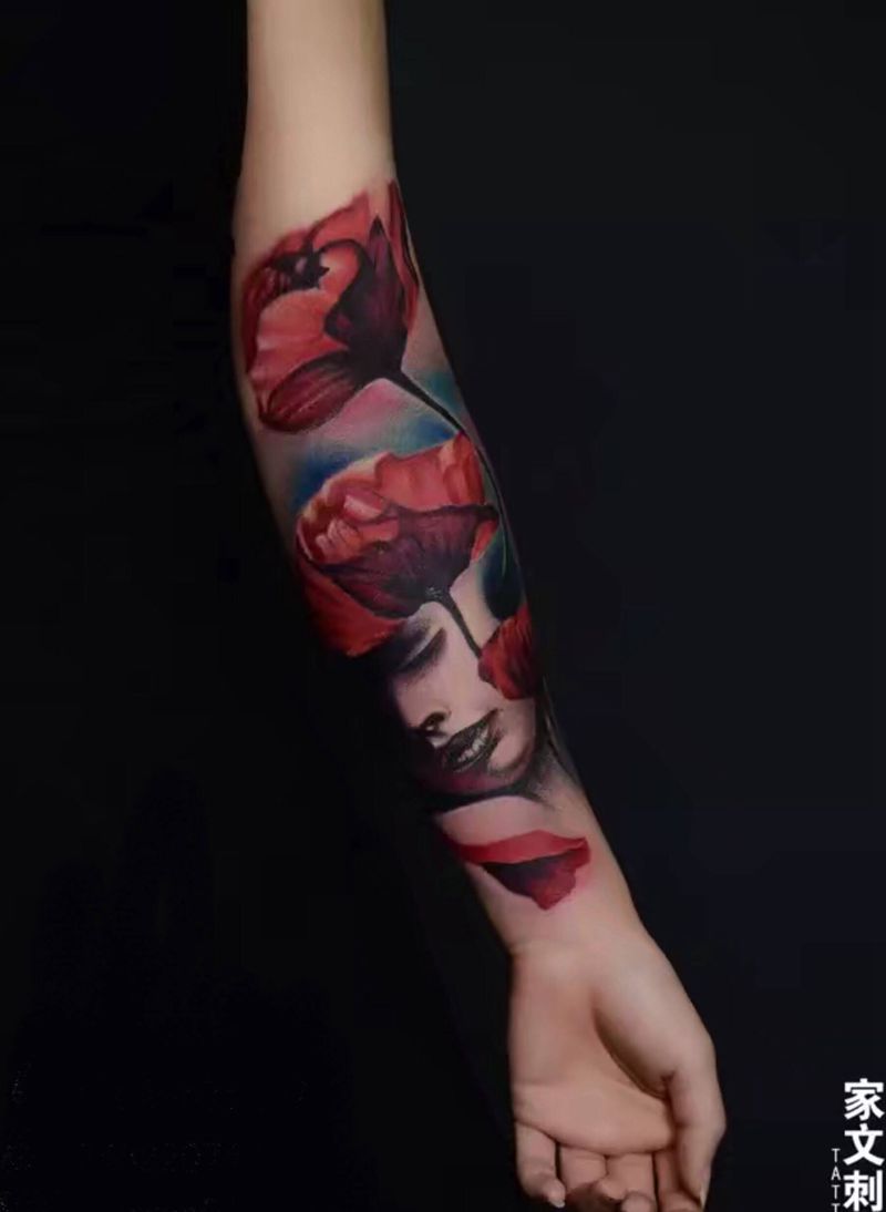 三年前作品纹身图片_手臂欧美写实纹身图案