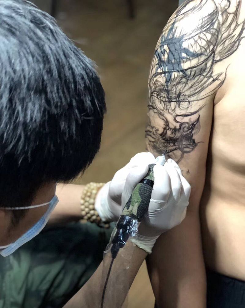 近期都是修改作品。纹身图片_腿部纹身图案