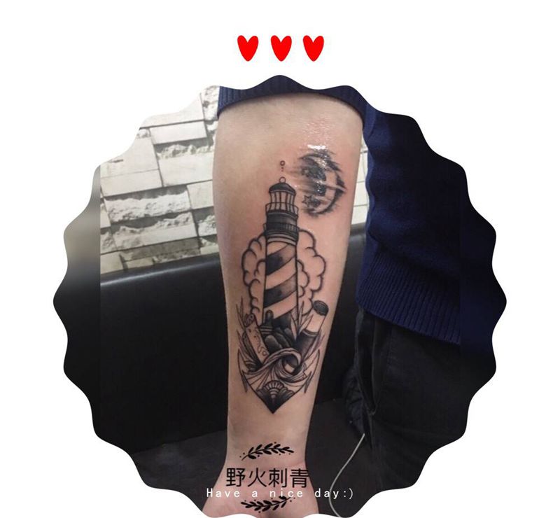 灯塔纹身图片_手臂灯塔纹身图案