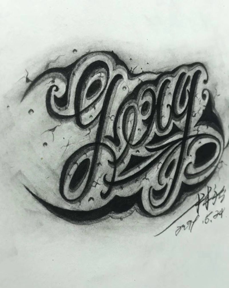 设计英文字母纹身图片_手臂纹身图案