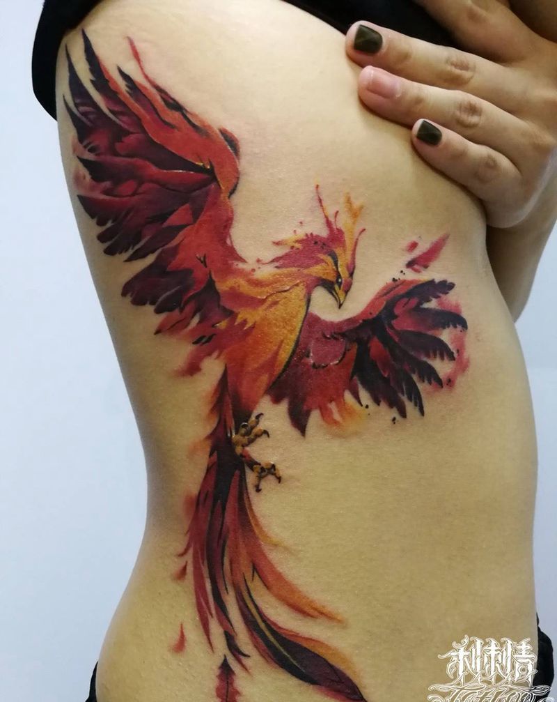 火凤凰纹身图片
