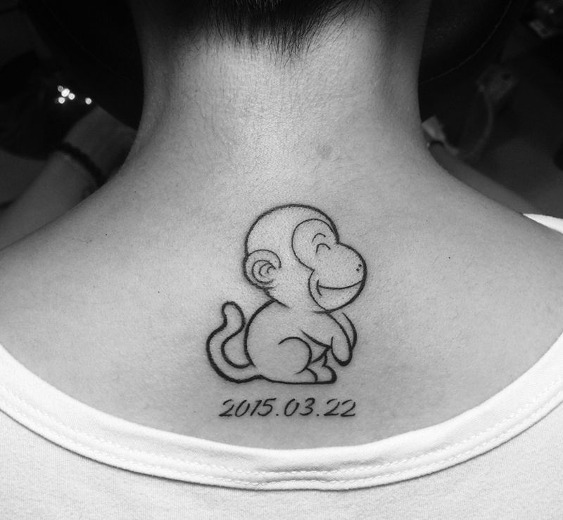 小猴子纹身图片