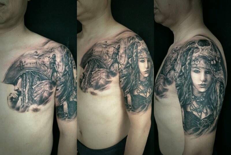 加勒比海盗作品纹身图片