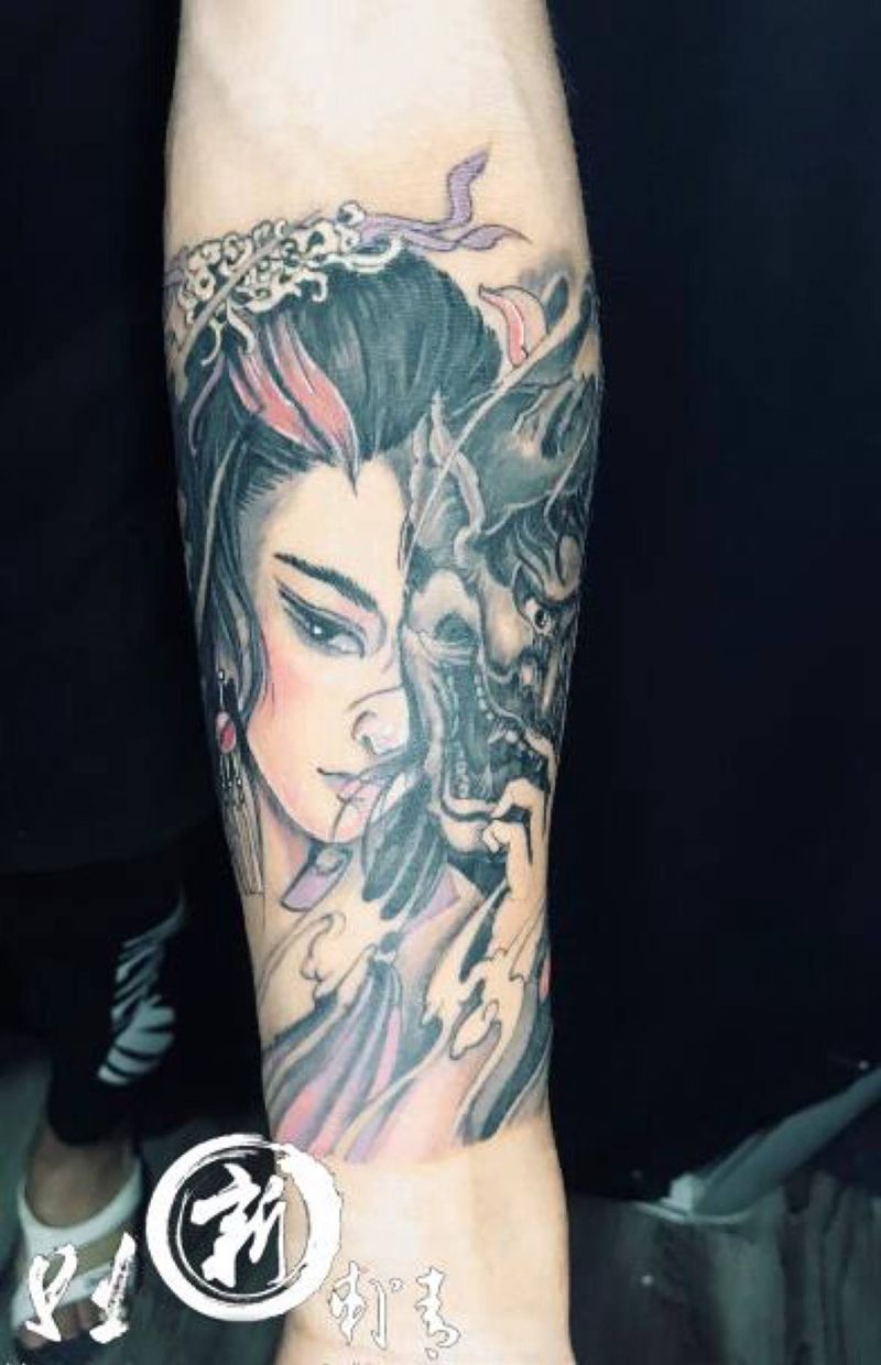 艺妓般若纹身图片