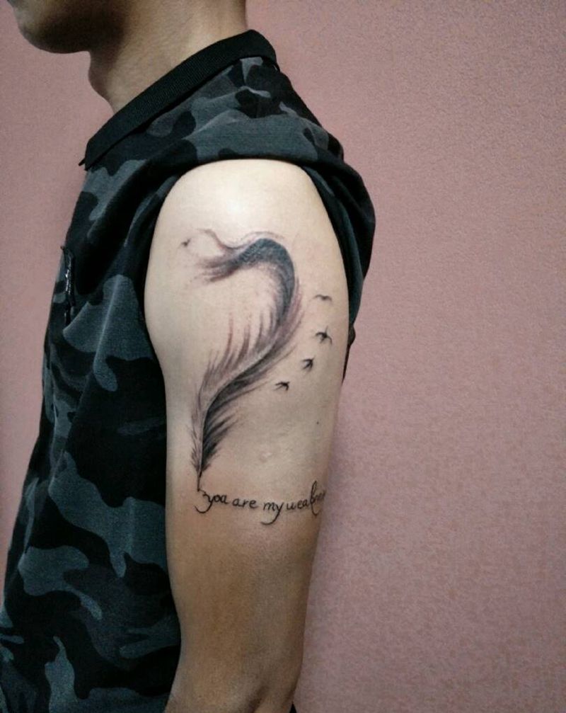 羽毛作品纹身图片