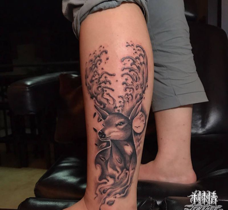鹿纹身图片