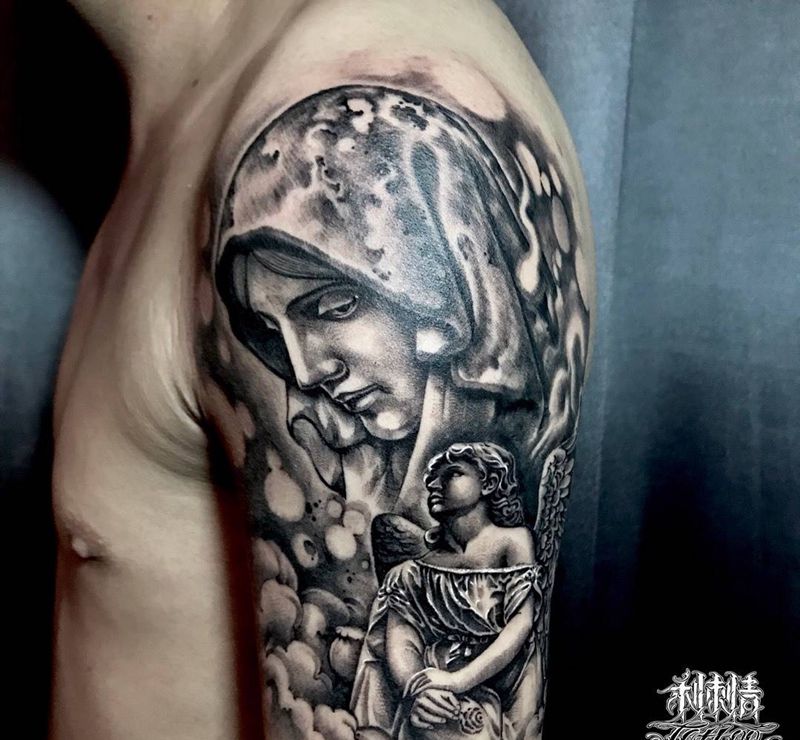 圣母．小天使纹身图片
