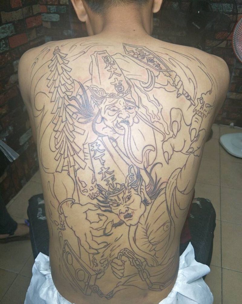 黑白无常纹身图片