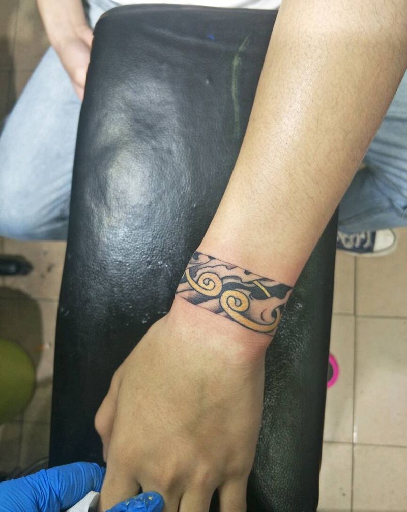 遮盖伤疤手环纹身图片_手部纹身图案