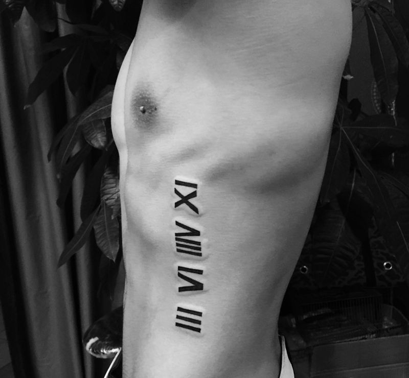 罗马数字纹身图片