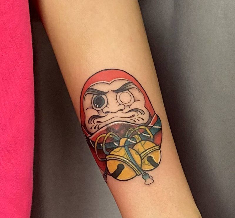 达摩蛋遮盖作品纹身图片_手臂New School新传统纹身图案