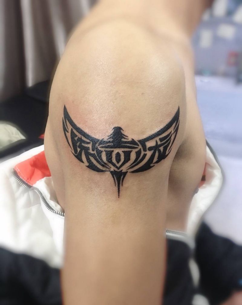 姓名图腾纹身图片_肩部图腾纹身图案