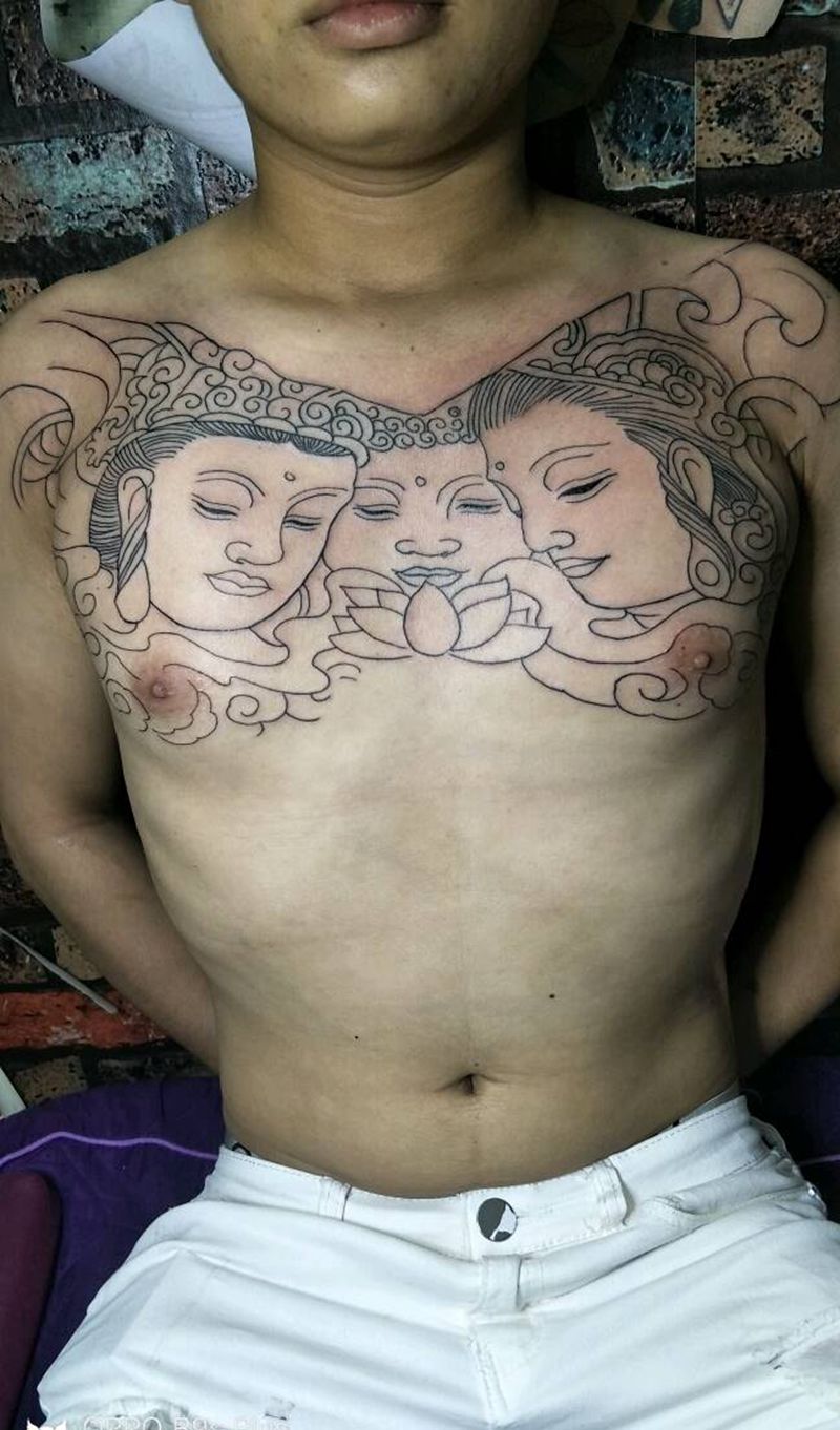 三面佛纹身图片