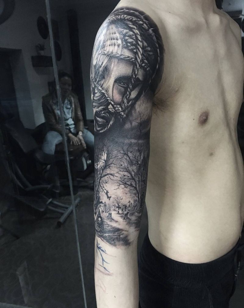 花臂待续纹身图片