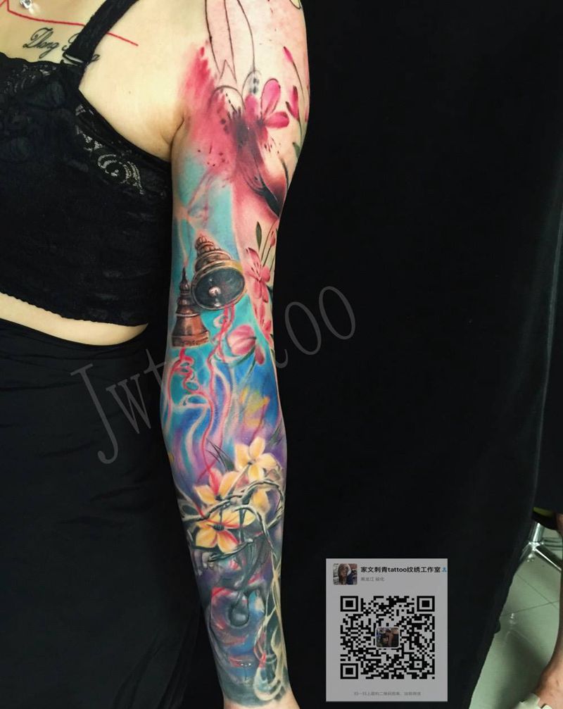 小臂是前年遮盖作品纹身图片