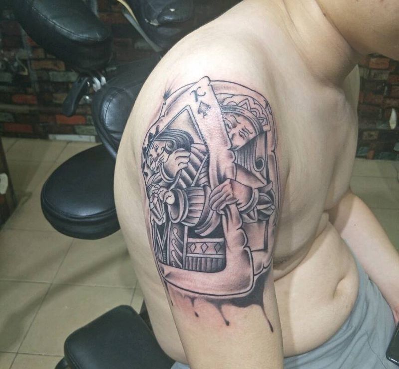 扑克牌纹身图片_手臂纹身图案