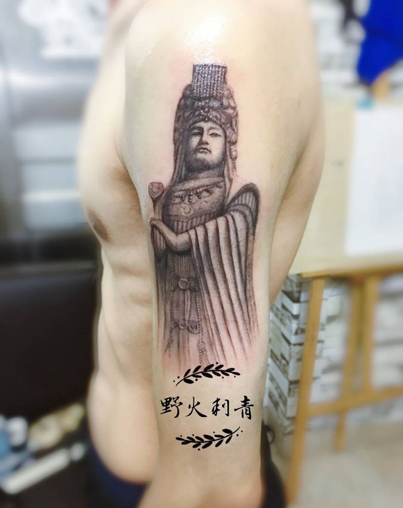 妈祖纹身图片_手臂新传统纹身图案