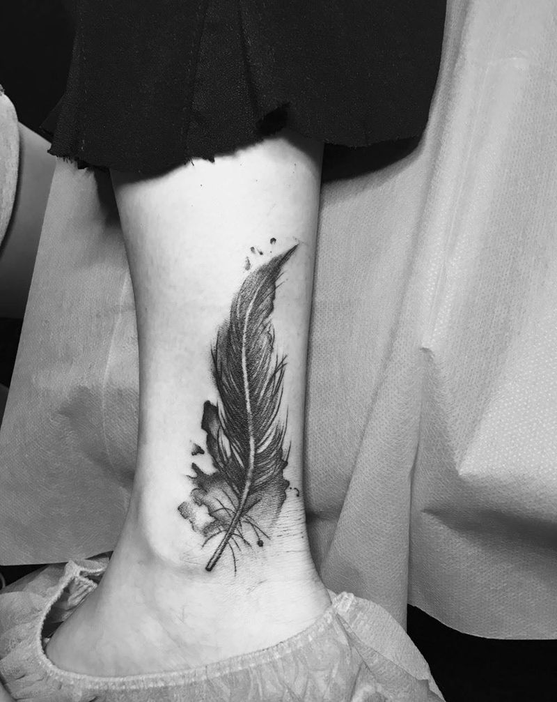 羽毛纹身图片