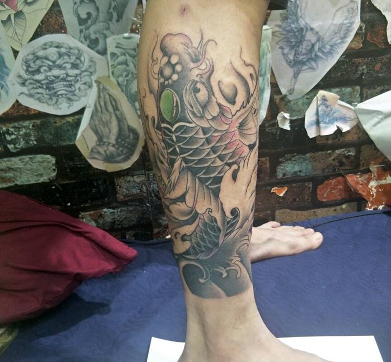 遮盖纹身图片_脚部腿部纹身图案