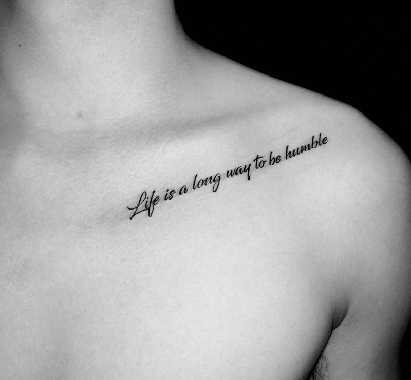 锁骨英文纹身图片