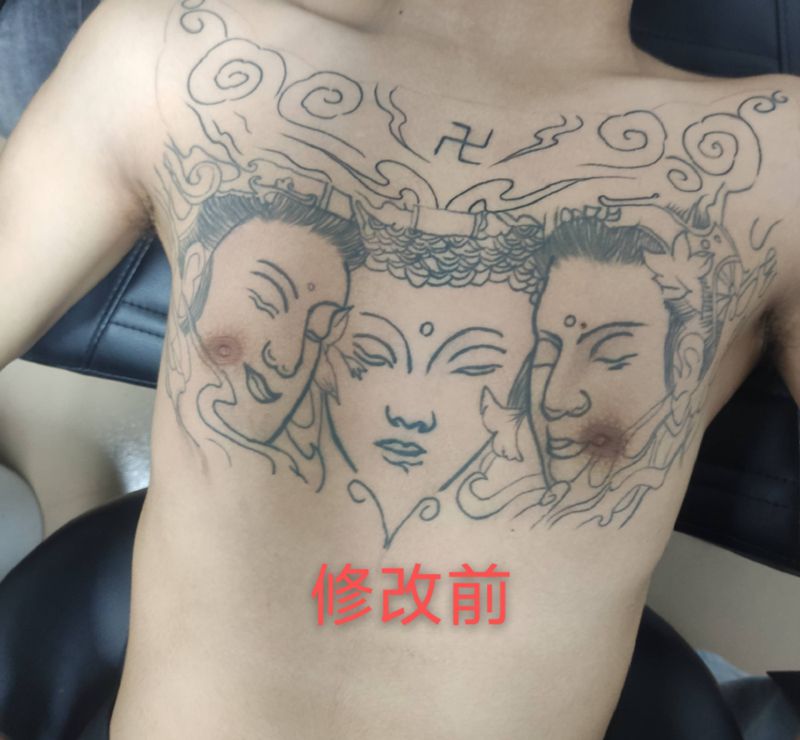 修改纹身图片_胸部新传统纹身图案