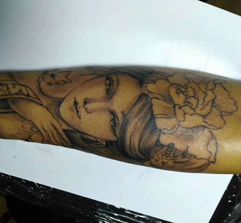 艺伎纹身图片_手臂新传统纹身图案