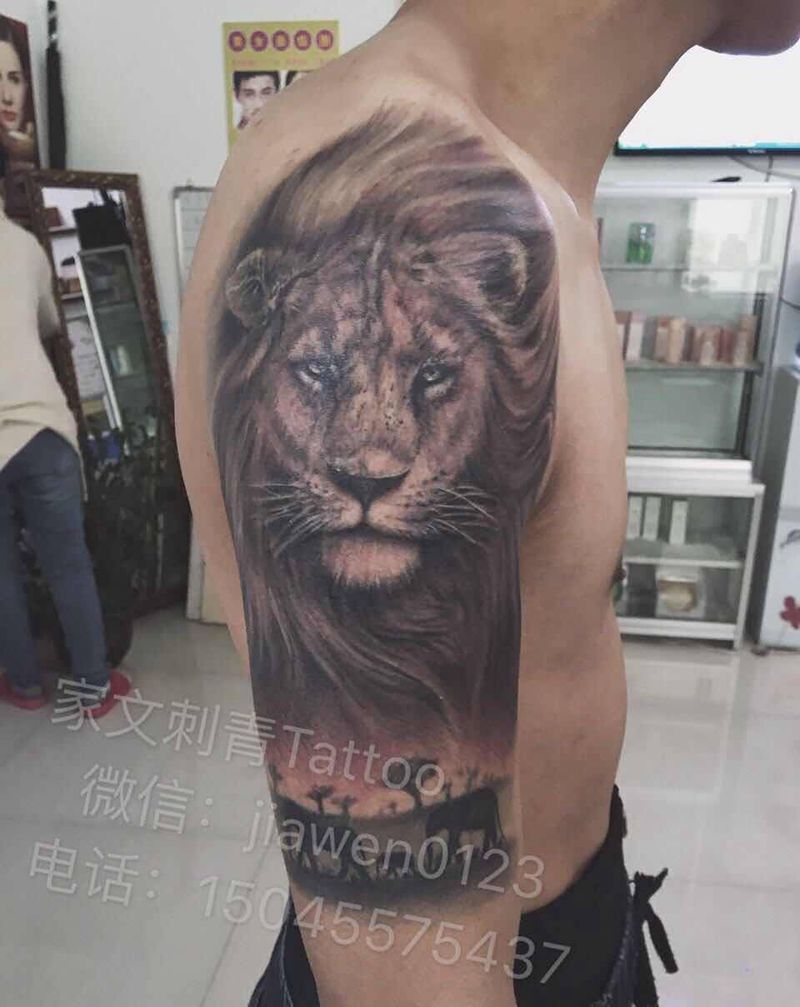 狮子纹身图片