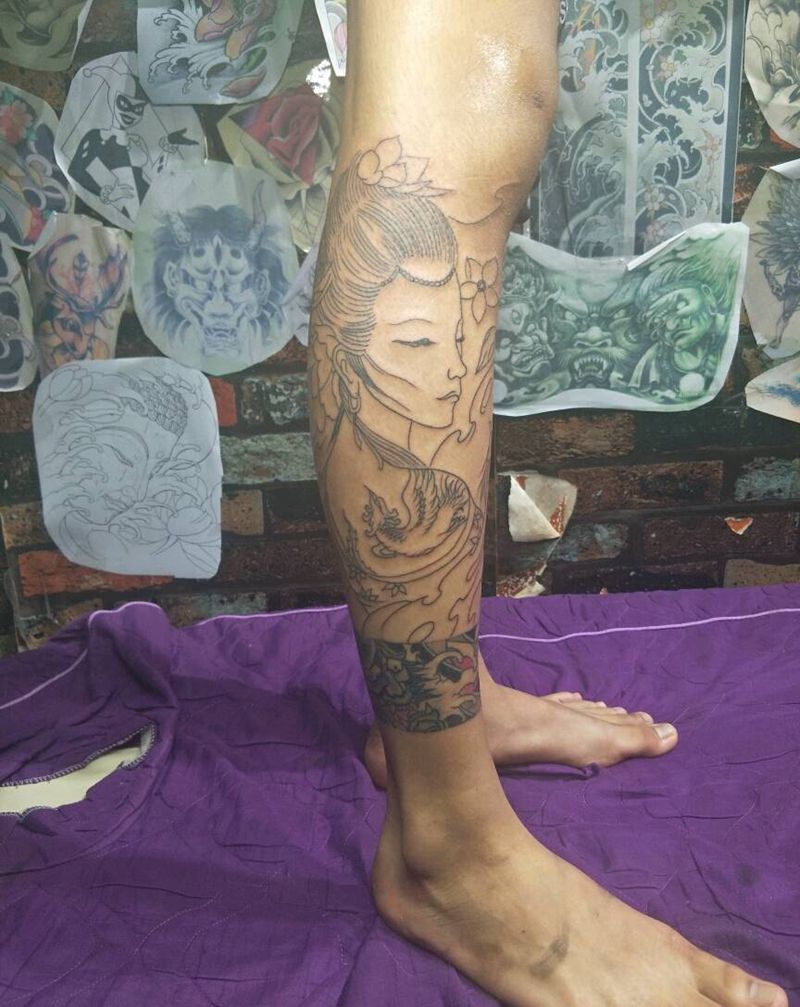 未完添加艺伎纹身图片