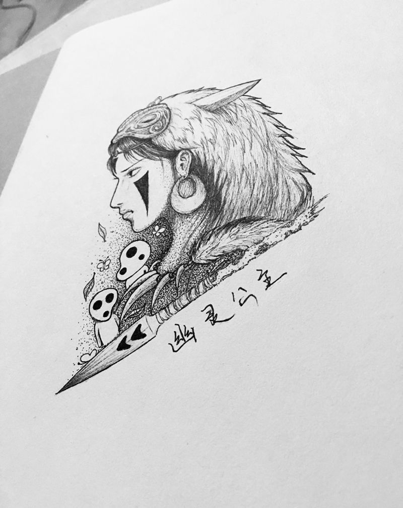 幽灵公主纹身图片