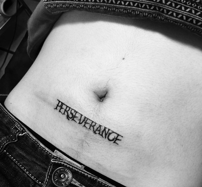 小腹英文纹身图片