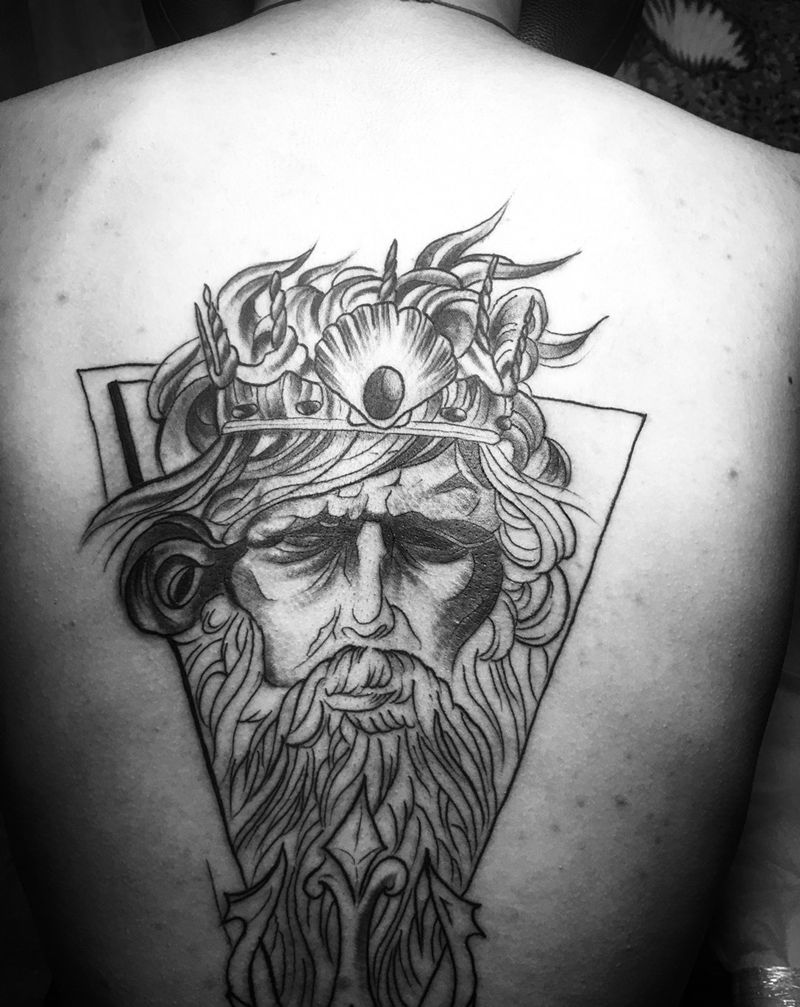 海神，未完成纹身图片